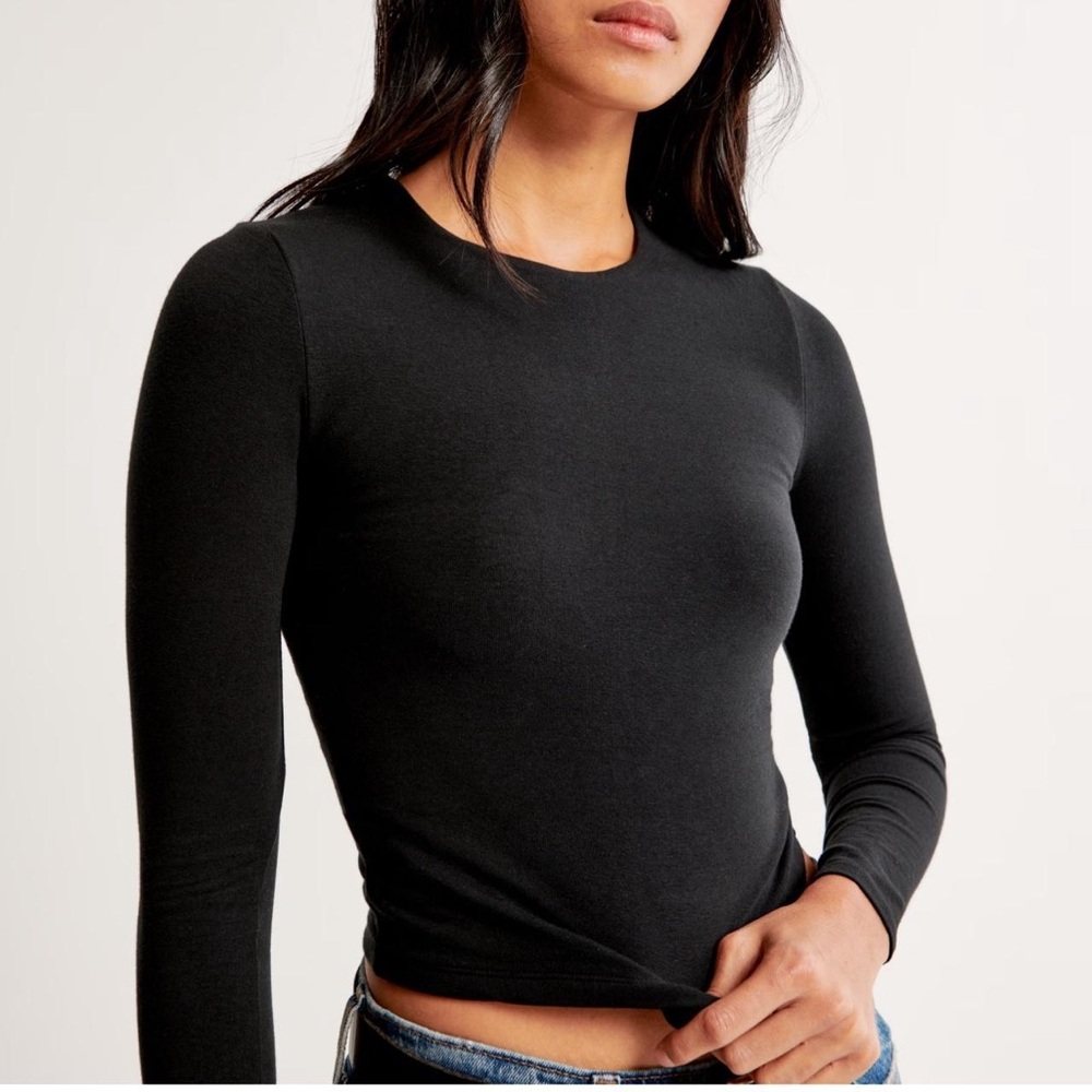 Abercrombie & Fitch Sleek Black Long Sleeve Top